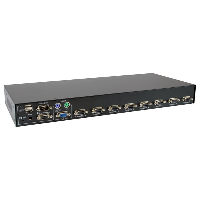 Level One KVM-3208 Switch KVM 8 Puertos PS/2-USB VGA 2048 x 1536 Montaje en Rack Negro