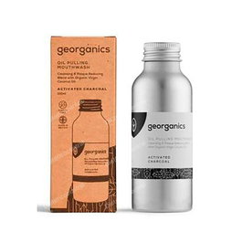 GEORGANICS Enjuague Bucal con Carbón Activado y Aceite de Menta - Blanqueador Natural para Dientes, 100ml