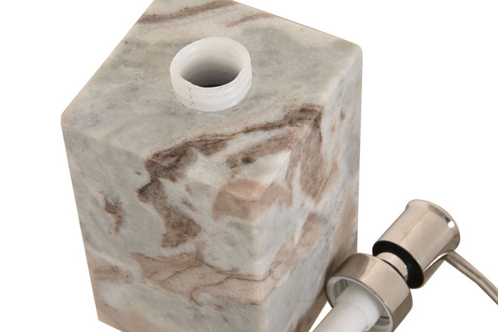 DKD Home Decor Dosificador Mármol Marrón Blanco 7.5 x 7.5 x 18 cm