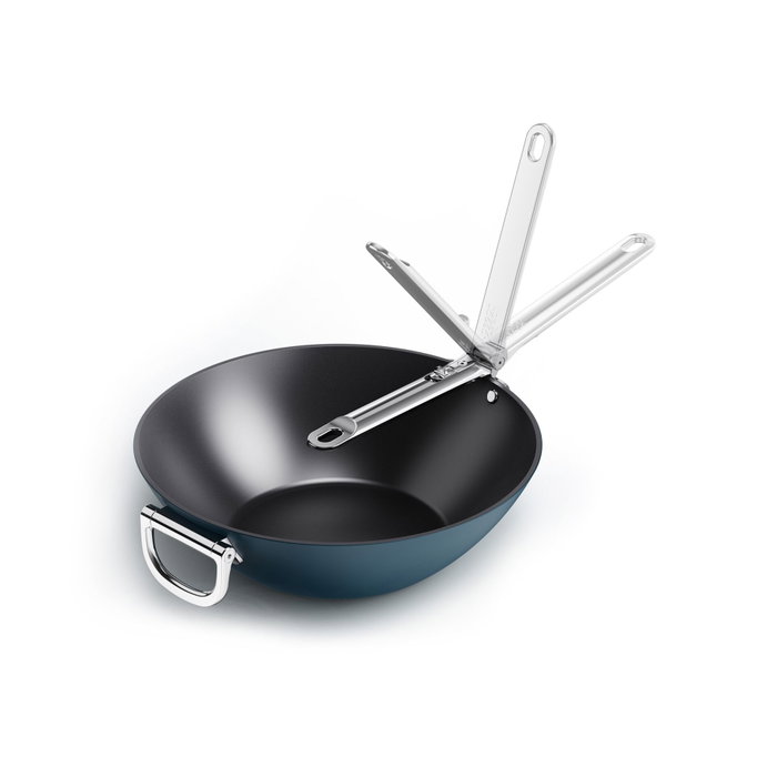 Joseph Joseph Space Wok de 32 cm con mango plegable, Azul Joseph Joseph Space Wok de 32 cm con mango plegable, Azul