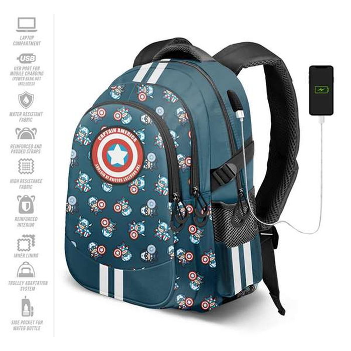 Karactermania Mochila Capitán América Run Plus Fan Azul