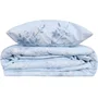 Juego de Cama 220x240 cm y 60x60 cm 100% Algodón Reforzado Azul