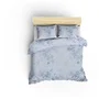 Juego de Cama 220x240 cm y 60x60 cm 100% Algodón Reforzado Azul