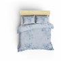 AUCUNE Juego de cama azul de 100% algodón reforzado con funda nórdica y 2 fundas de almohada