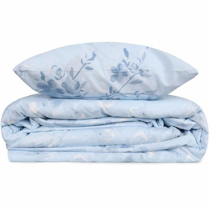 AUCUNE Juego de cama azul de 100% algodón reforzado con funda nórdica y 2 fundas de almohada AUCUNE Juego de cama azul de 100% algodón reforzado con funda nórdica y 2 fundas de almohada