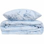 AUCUNE Juego de cama azul de 100% algodón reforzado con funda nórdica y 2 fundas de almohada