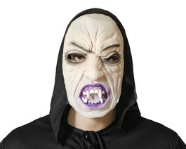 Máscara Halloween Con Capucha Y Labios Morados Vinilo Adulto para Disfraces Enigmáticos