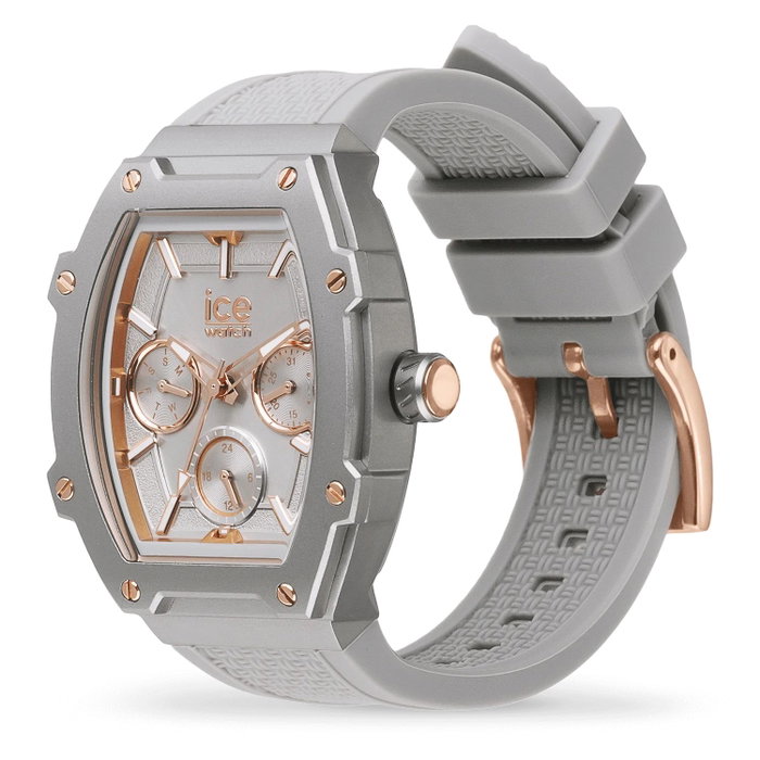 Ice Reloj 022862 con caja de aluminio y correa de silicona gris