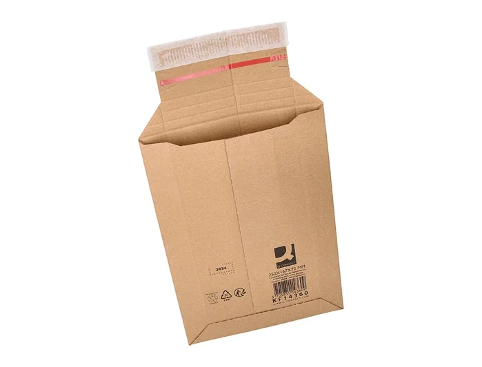 Q-connect Sobre de cartón Kraft reciclado para envíos, cierre autoadhesivo, dimensiones 252x167x72 mm Q-connect Sobre de cartón Kraft reciclado para envíos, cierre autoadhesivo, dimensiones 252x167x72 mm