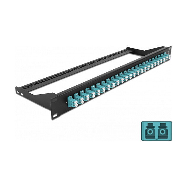 DeLOCK Panel de parches de fibra 19″ 24 puertos LC Duplex aguamarina DeLOCK Panel de parches de fibra 19″ 24 puertos LC Duplex aguamarina