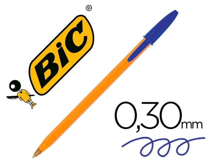 BIC Bolígrafo Original Fine Naranja con Tinta Azul Caja de 20 UD