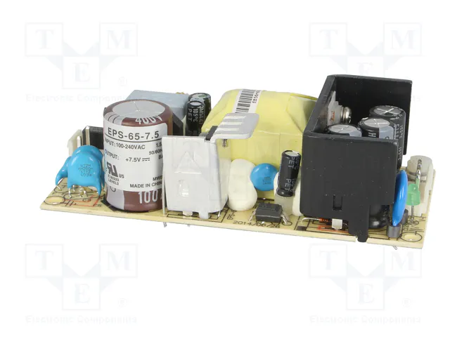 MEAN WELL EPS-65-7.5 Alimentador de Impulso Abierto 60W 7,5V MEAN WELL EPS-65-7.5 Alimentador de Impulso Abierto 60W 7,5V