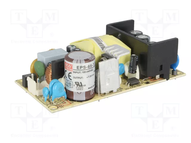 MEAN WELL EPS-65-7.5 Alimentador de Impulso Abierto 60W 7,5V MEAN WELL EPS-65-7.5 Alimentador de Impulso Abierto 60W 7,5V