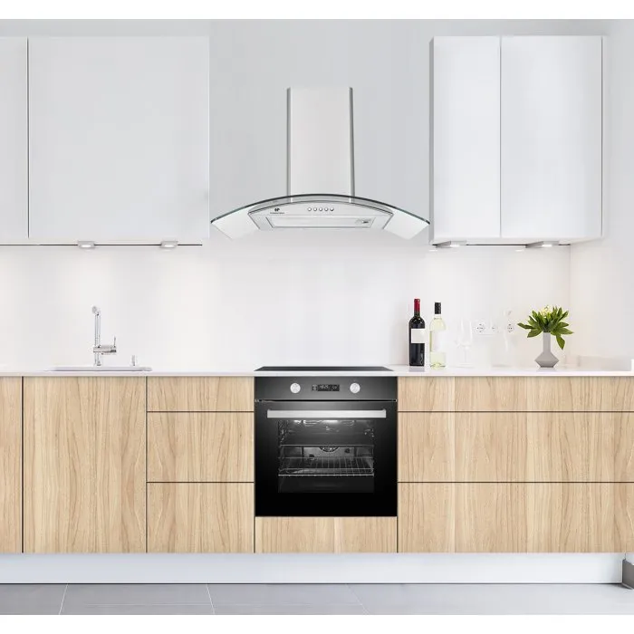 Continental Edison Campana Extractora Decorativa CEH60GS2, Clase A, Acero Inoxidable y Cristal, 60x47x50/84 cm Continental Edison Campana Extractora Decorativa CEH60GS2, Clase A, Acero Inoxidable y Cristal, 60x47x50/84 cm