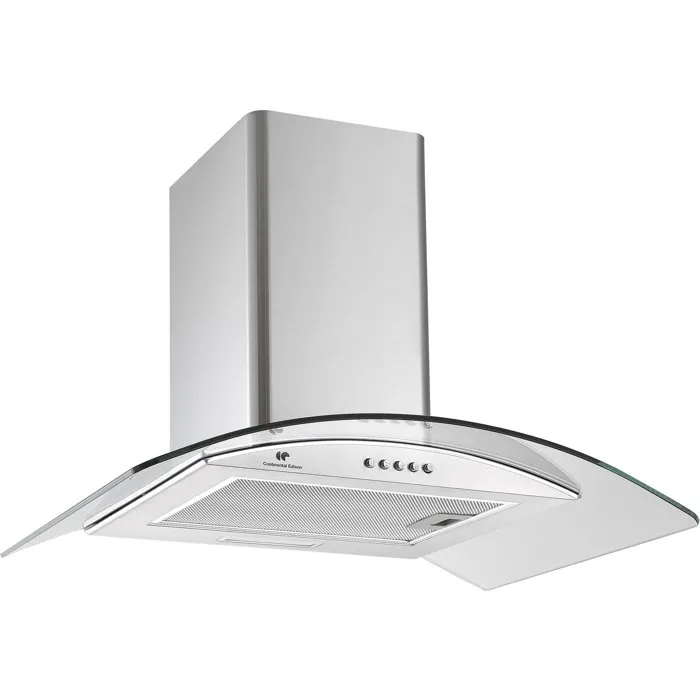 Continental Edison Campana Extractora Decorativa CEH60GS2, Clase A, Acero Inoxidable y Cristal, 60x47x50/84 cm Continental Edison Campana Extractora Decorativa CEH60GS2, Clase A, Acero Inoxidable y Cristal, 60x47x50/84 cm