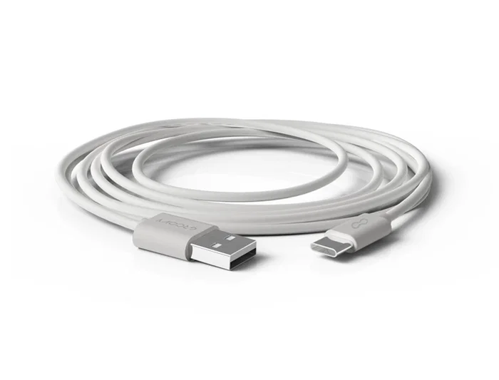 Groovy Cable USB-A a USB-C 2 metros Blanco - Carga y Sincronización para Dispositivos Android, Cámaras, Maquinillas y Libros Digitales