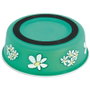 Nayeco Comedero Blossom Verde, 500 mL/14 cm, Acero Inoxidable con Estampado Floral y Base Antideslizante para Perros y Gatos