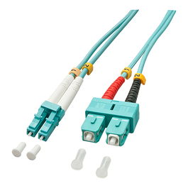 LINDY LWL-Duplexkabel LC/SC OM3 2m 50/125µm Multimode Cable de Fibra Óptica Duplex