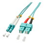 Lindy Cable de fibra óptica OM3 LC/SC Duplex 2m Turquesa