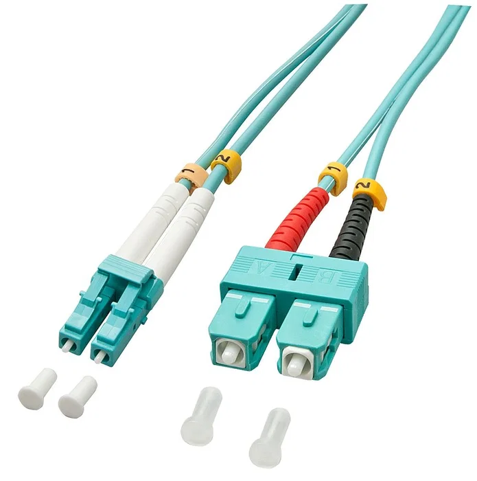 Lindy Cable de fibra óptica OM3 LC/SC Duplex 2m Turquesa