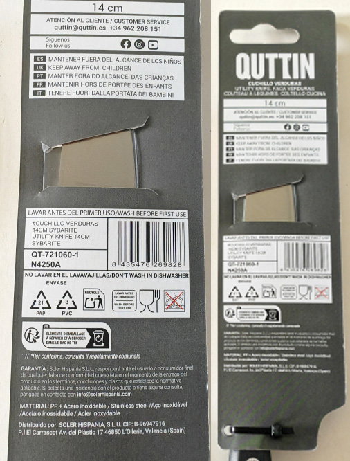 Quttin Cuchillo Verduras Sybarite 14 cm (8 Unidades)