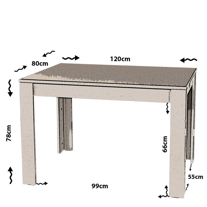 Hanah Home Single 120 Mesa de comedor, Roble, 120 cm ancho x 78 cm alto x 80 cm profundidad Hanah Home Single 120 Mesa de comedor, Roble, 120 cm ancho x 78 cm alto x 80 cm profundidad