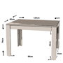 Hanah Home Single 120 Mesa de comedor, Roble, 120 cm ancho x 78 cm alto x 80 cm profundidad