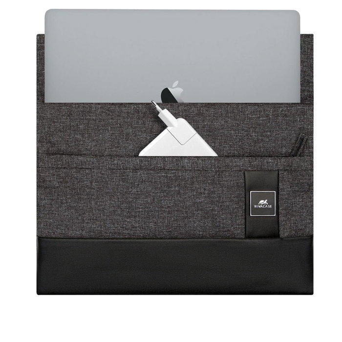 Rivacase 8802 Funda para Portátil 13.3", Funda Maletín Negro Gris para MacBook Pro / Air 13, iPad Pro 12.9 y Microsoft Surface, Poliéster, Cremallera