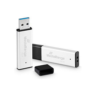 MediaRange MR1903 USB 3.0 256GB Stick de Alta Velocidad Aluminio Plata Negro 220 MB/s Lectura MediaRange MR1903 USB 3.0 256GB Stick de Alta Velocidad Aluminio Plata Negro 220 MB/s Lectura