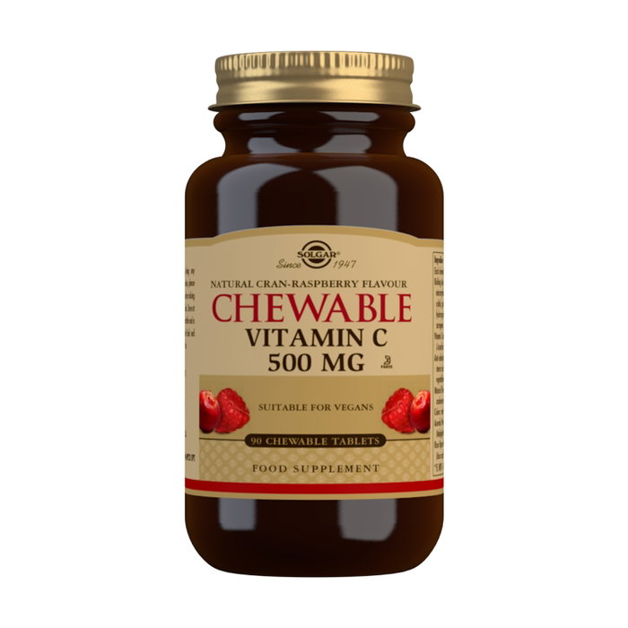 SOLGAR Vitamina C 500mg sabor frambuesa 90 comprimidos masticables SOLGAR Vitamina C 500mg sabor frambuesa 90 comprimidos masticables