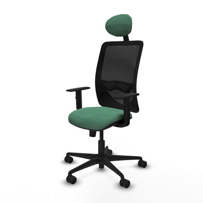 PIQUERAS Y CRESPO Silla de oficina Zulema con mecanismo Sincro Verde esmeralda y Negro