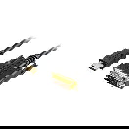 Sharkoon Cable HDMI a DVI-D (24+1) de 1m, Resolución 1920x1080p, Negro