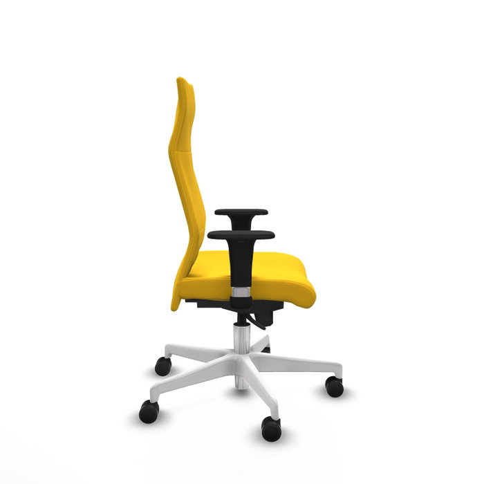 PIQUERAS Y CRESPO Sillón Albacete Amarillo con Mecanismo Sincro y Base Blanca