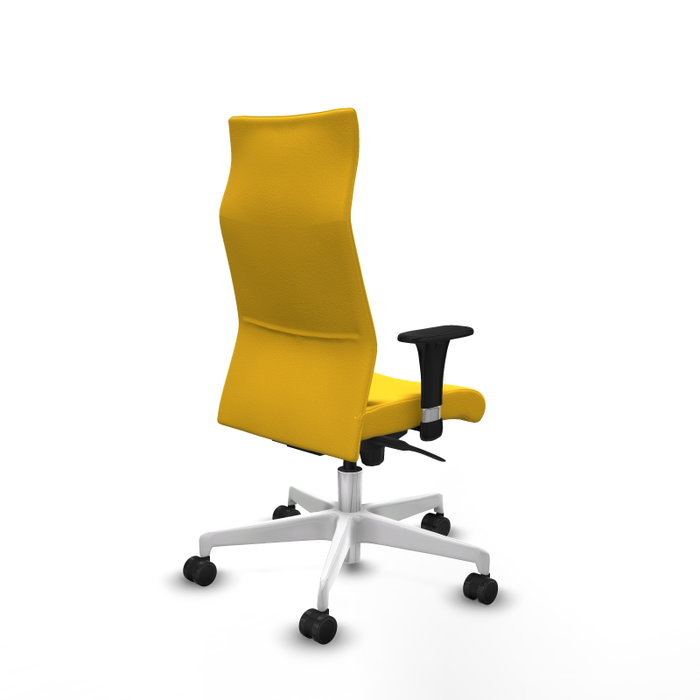 PIQUERAS Y CRESPO Sillón Albacete Amarillo con Mecanismo Sincro y Base Blanca