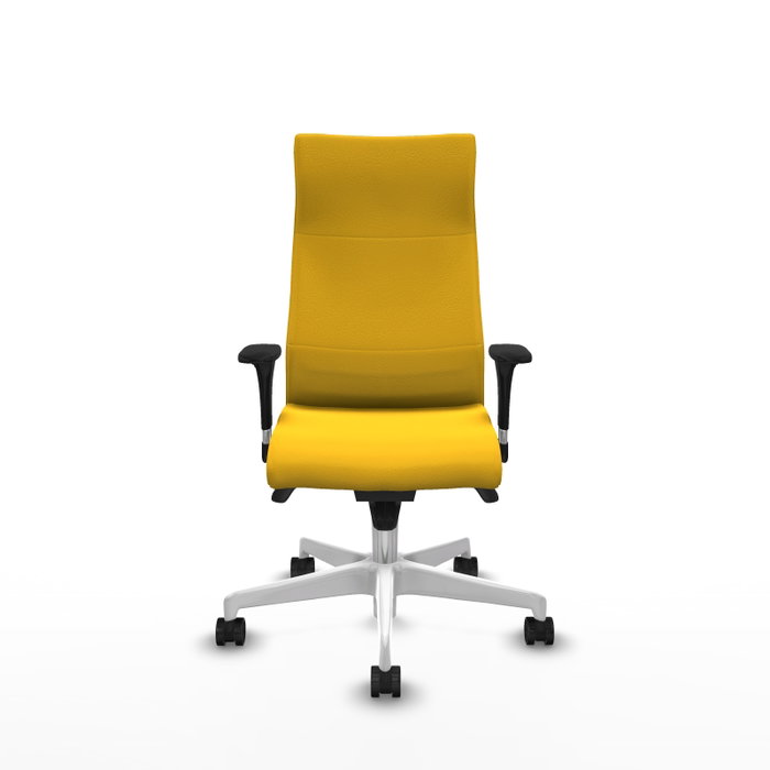 PIQUERAS Y CRESPO Sillón Albacete Amarillo con Mecanismo Sincro y Base Blanca