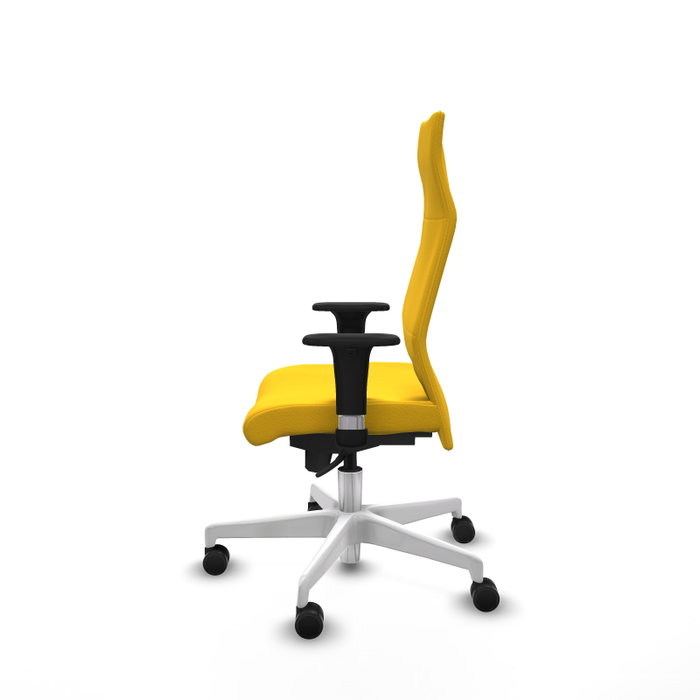 PIQUERAS Y CRESPO Sillón Albacete Amarillo con Mecanismo Sincro y Base Blanca
