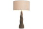 DKD Home Decor Lampara Sobremesa Balines Marron Beige 45 x 71 x 45 cm Lino 1 Bombilla E27 50W