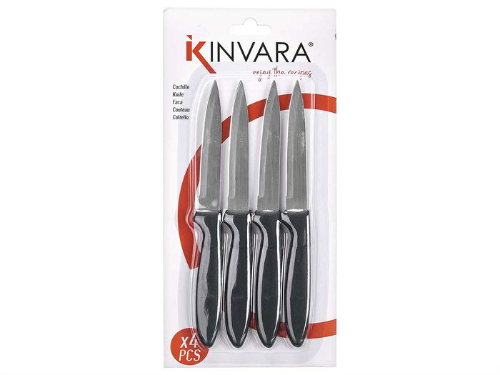Kinvara Set 4 Cuchillos Normal Negros 12.5x26.5x1 cm (Set de 12)