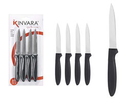 Kinvara Set 4 Cuchillos Normal Negros 12.5x26.5x1 cm (Set de 12)