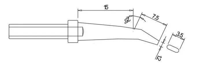 QUICK Punta de soldadura cono acodado 1,2x3,5mm Q200-H