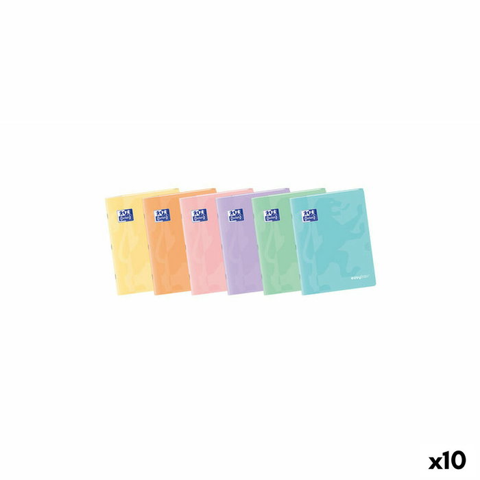 Oxford Libreta Easybook A5 Grapada 4x4mm Tapa de Plástico Surtido Pastel (Set de 10)