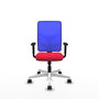 PIQUERAS Y CRESPO Silla de oficina Motilla con mecanismo Sincro, Rojo y Azul