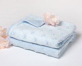 KioKids Manta para Bebés Azul con Estrellas en Relieve