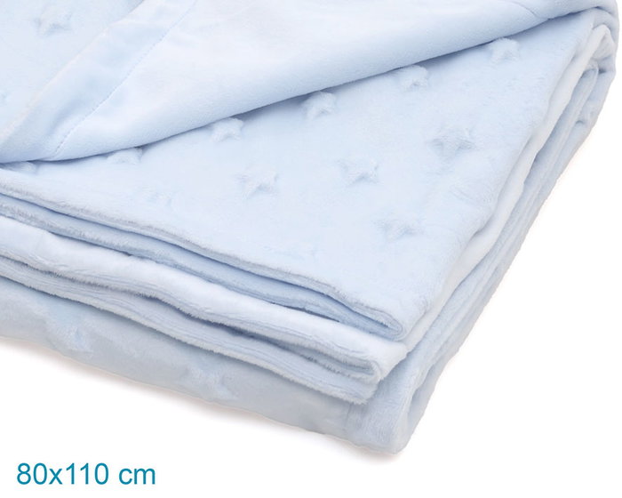 KioKids Manta para Bebés Azul con Estrellas en Relieve KioKids Manta para Bebés Azul con Estrellas en Relieve