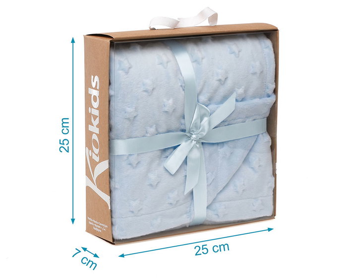KioKids Manta para Bebés Azul con Estrellas en Relieve KioKids Manta para Bebés Azul con Estrellas en Relieve