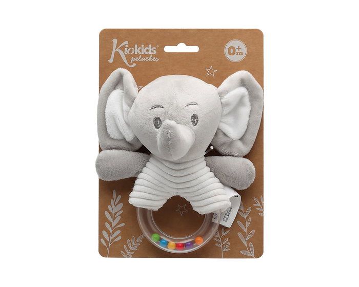 KioKids Dolci Amici Peluche Sonajero Elefante Gris 18 cm KioKids Dolci Amici Peluche Sonajero Elefante Gris 18 cm