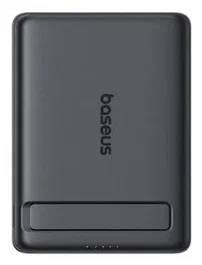 Baseus AM31 QI2 Banco de Energía Magnético Ultra Mini con Soporte 20W 5000mAh Negro Cósmico + Cable Trenzado USB-C a USB-C 30cm Negro