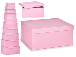 PINCELLO Set 10 Cajas de Cartón Lila Pastel 37.5x29x16.5 cm (Set de 2)