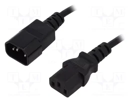 ESPE Cable de Alimentación H05VV-F IEC C13 Hembra a IEC C14 Macho 1m