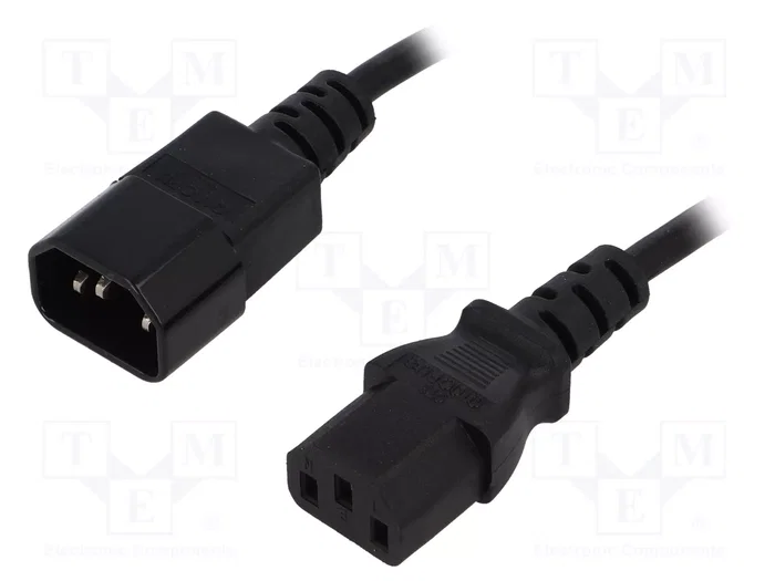 ESPE Cable de Alimentación H05VV-F IEC C13 Hembra a IEC C14 Macho 1m ESPE Cable de Alimentación H05VV-F IEC C13 Hembra a IEC C14 Macho 1m